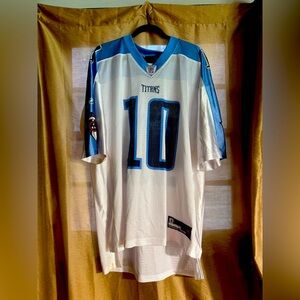 Jake Locker #10 Tennessee Titans NFL Jersey Reebok XL White Blue